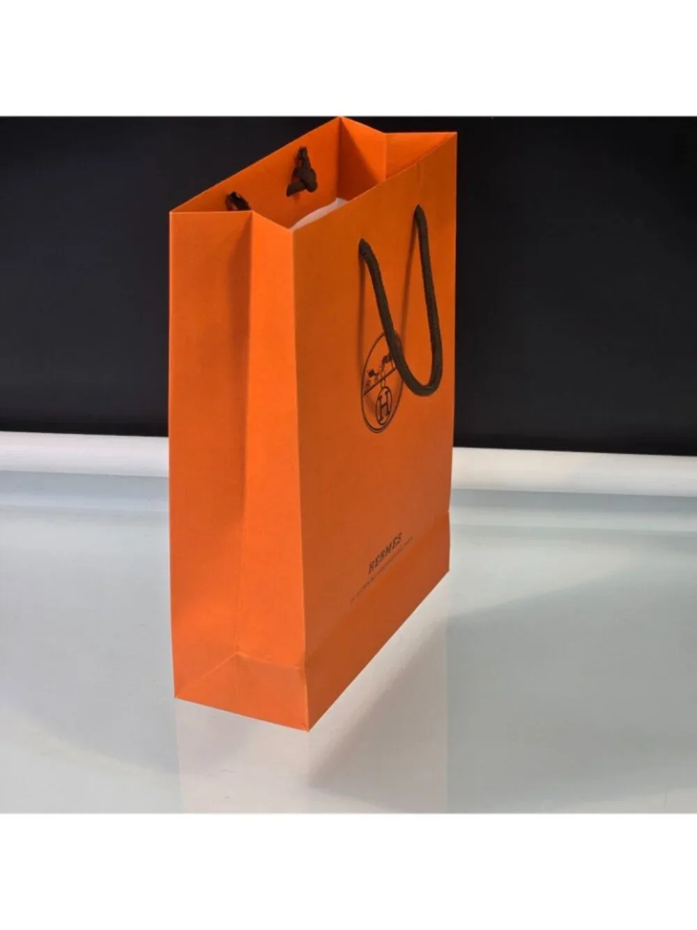 Authentic Hermes Empty Orange Shopping Gift Paper Bag 11”x 8” x 3.25